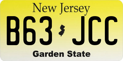 NJ license plate B63JCC