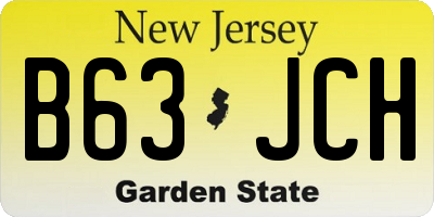 NJ license plate B63JCH