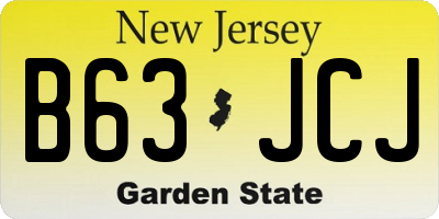 NJ license plate B63JCJ