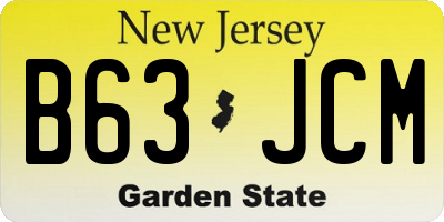 NJ license plate B63JCM