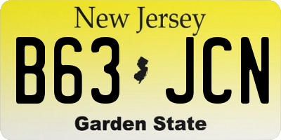 NJ license plate B63JCN