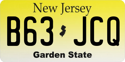 NJ license plate B63JCQ
