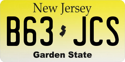 NJ license plate B63JCS
