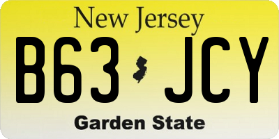 NJ license plate B63JCY