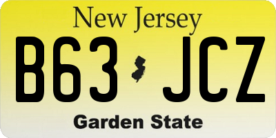 NJ license plate B63JCZ