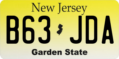 NJ license plate B63JDA