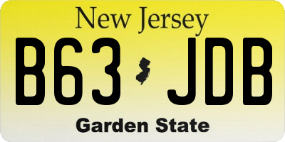 NJ license plate B63JDB