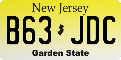 NJ license plate B63JDC