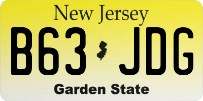NJ license plate B63JDG