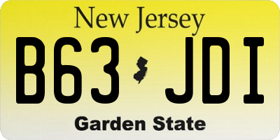 NJ license plate B63JDI