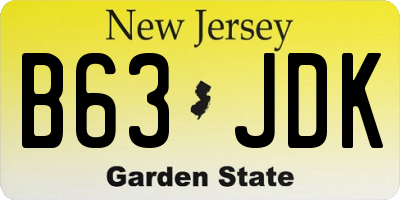 NJ license plate B63JDK
