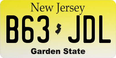 NJ license plate B63JDL