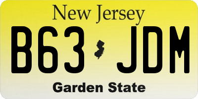 NJ license plate B63JDM