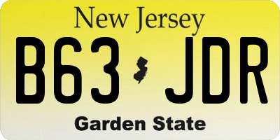 NJ license plate B63JDR