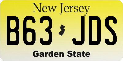 NJ license plate B63JDS