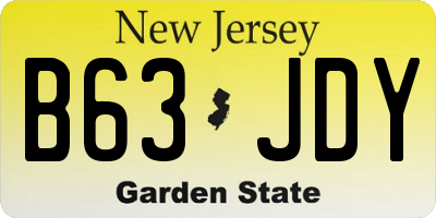 NJ license plate B63JDY