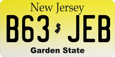 NJ license plate B63JEB