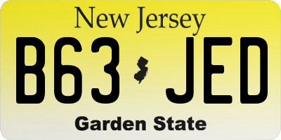 NJ license plate B63JED
