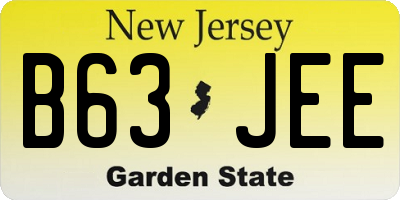 NJ license plate B63JEE