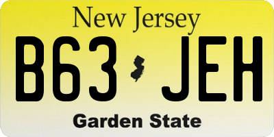 NJ license plate B63JEH