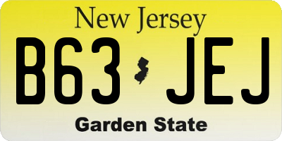 NJ license plate B63JEJ