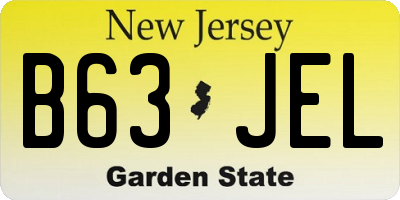NJ license plate B63JEL