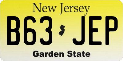 NJ license plate B63JEP