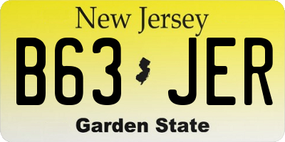 NJ license plate B63JER