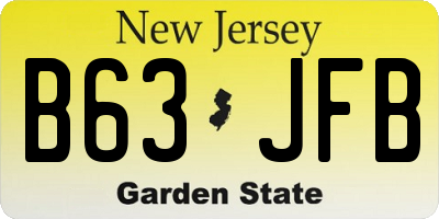 NJ license plate B63JFB