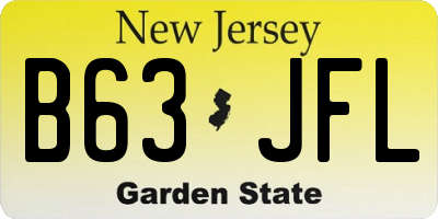 NJ license plate B63JFL