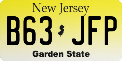 NJ license plate B63JFP