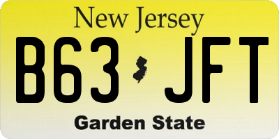 NJ license plate B63JFT