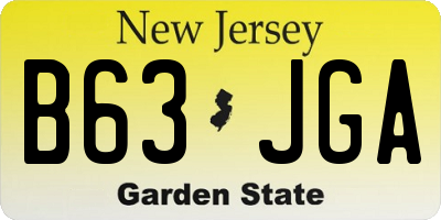 NJ license plate B63JGA