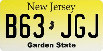 NJ license plate B63JGJ