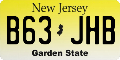 NJ license plate B63JHB