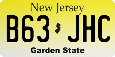 NJ license plate B63JHC