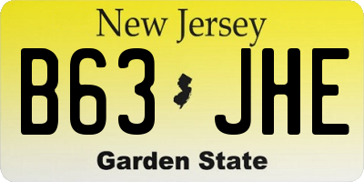 NJ license plate B63JHE