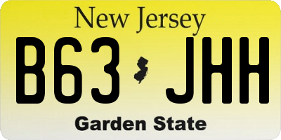 NJ license plate B63JHH