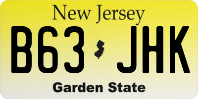 NJ license plate B63JHK
