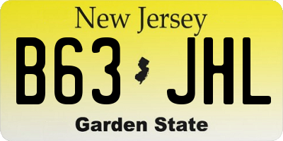 NJ license plate B63JHL