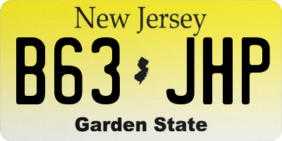 NJ license plate B63JHP
