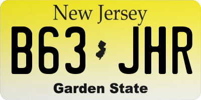 NJ license plate B63JHR