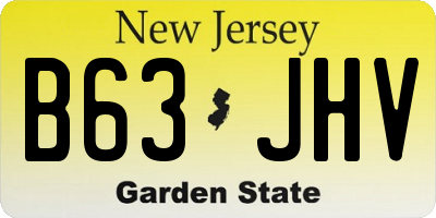 NJ license plate B63JHV