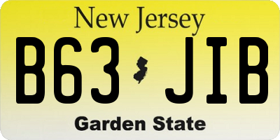 NJ license plate B63JIB