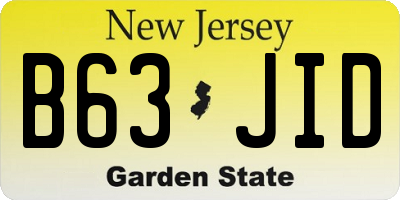 NJ license plate B63JID