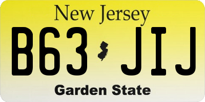 NJ license plate B63JIJ