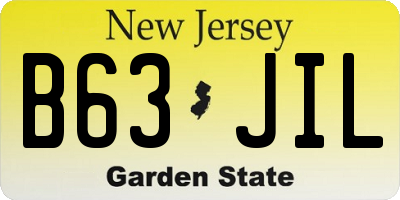 NJ license plate B63JIL