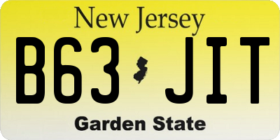 NJ license plate B63JIT