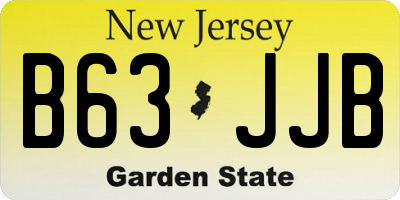 NJ license plate B63JJB