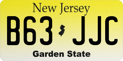NJ license plate B63JJC